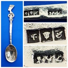 Vintage Egypt Silver Souvenir Travel Spoos Hallmarked 1950s Egypte Purex Bleach 