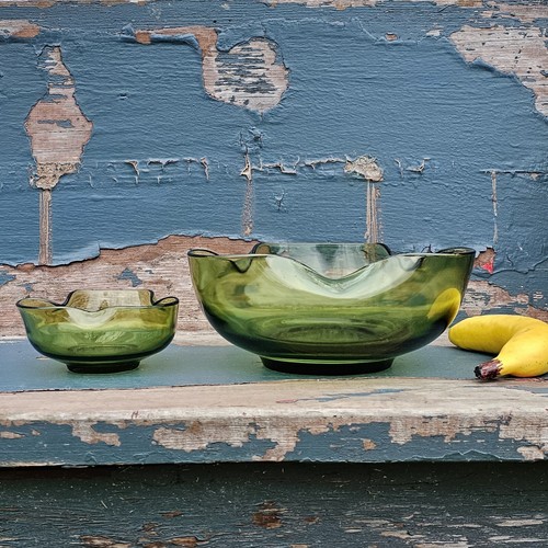 Vintage Anchor Hocking Green Chip and Dip Set w/o stacking bracket - Picture 3 of 18