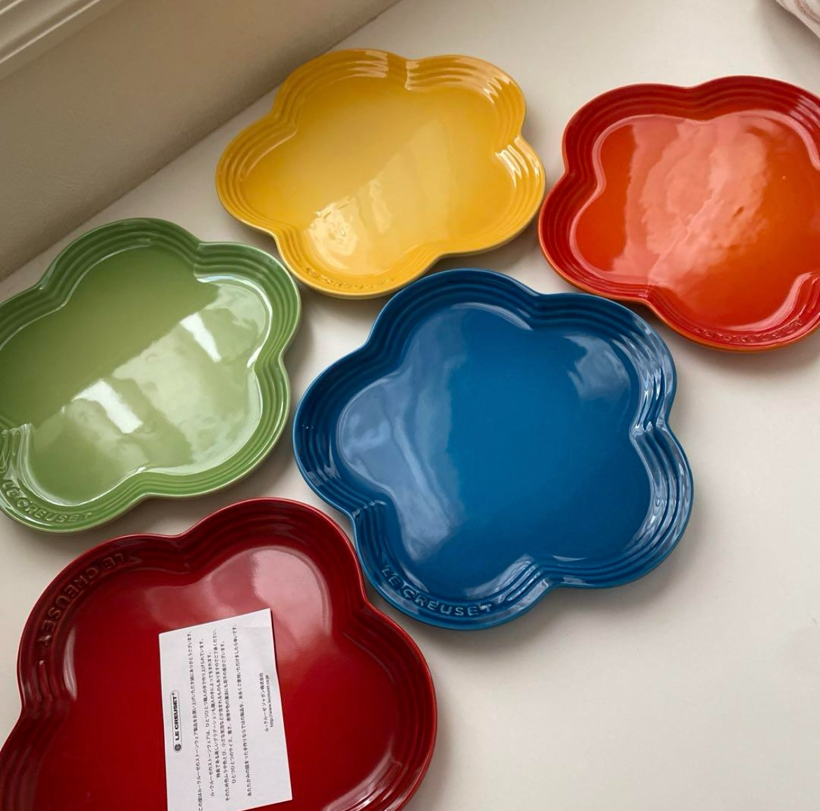 Le Creuset Flower Plate Dish Rainbow 5 Color Set Japan