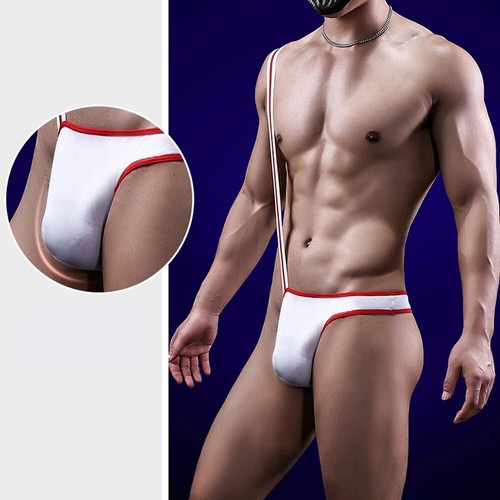 Single Sided Thong Men's Ice Silk Jumpsuit Underpants with Enhanced Style - Picture 5 of 29