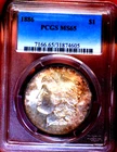 MORGAN SILVER DOLLAR 1886 PCGS MS 65 TARGET TONED STUNNER BEAUTY!!