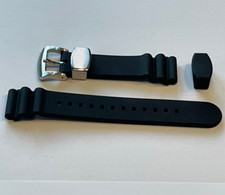 Fluorubber Watch Band - Diver Style 22mm , Black