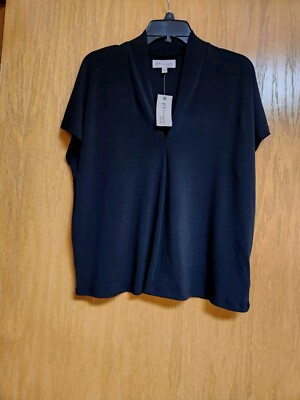 Black Short Sleeve Top. NWT. Large. By Philosophy.  Cute.