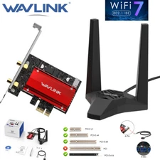 5400Mbps 8800Mbps WiFi Card PCIE Adapter WIFI 7 6 Tri Band 2.4Ghz/5Ghz/6Ghz US
