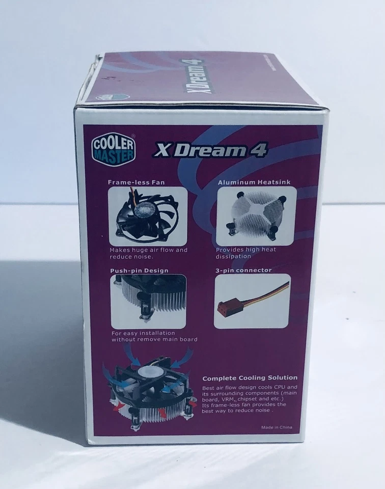 Cooler Master X Dream 4 CPU Cooler Fan 3-pin Aluminum Heatsink Brand New - Image 3 of 4