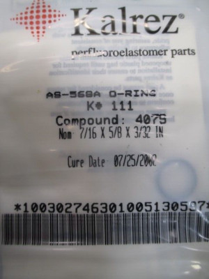 Kalrez AS-568A O-RING K#111, Compound: 4079, McDowell& Company, 107273