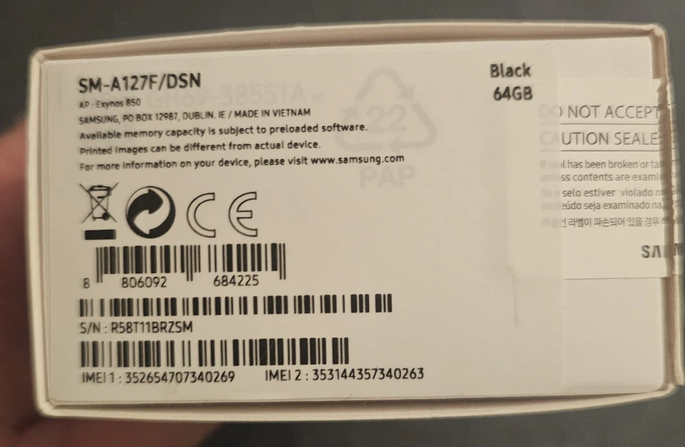 Samsung Galaxy A12 - 64GB - Schwarz + Pamzer Glass - Bild 3 von 3