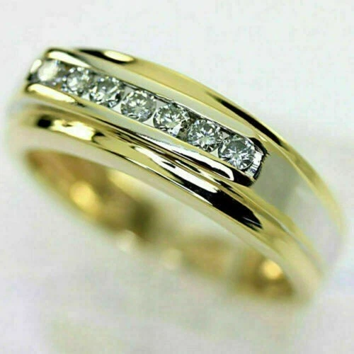 Art Deco 1.50 Ct White Diamond Antique Vintage Wedding Ring 14K Yellow Gold FN