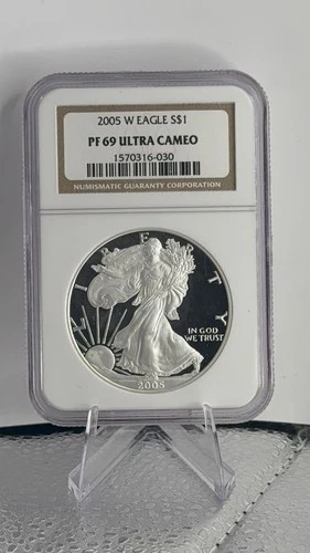2005 W ~ NGC PF69 ULTRA CAMEO 1 OZ AMERICAN SILVER EAGLE