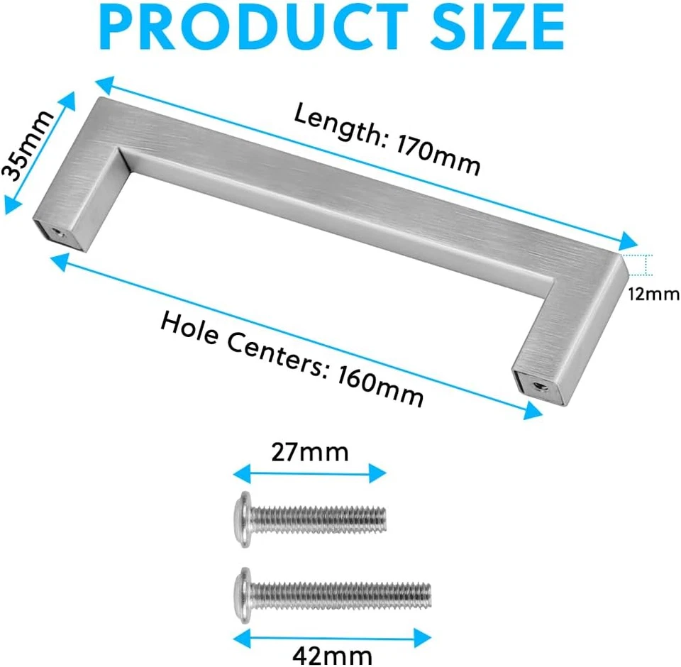 12 Pezzi Maniglie per Armadietti, Acciaio Inox Maniglie Armadio, Maniglie per Mo - Immagine 2 di 4