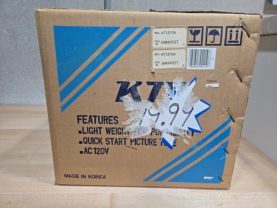 Vintage KTV 12" Ivory Prison TV CRT Retro KT1210A Black&White Sealed New In Box - Image 4 of 4