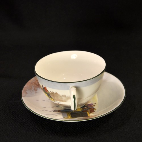 Royal Doulton Cup & Saucer #E2768 Coaching Days in Snow w/Green Trim 1905-1922 - Picture 3 of 12