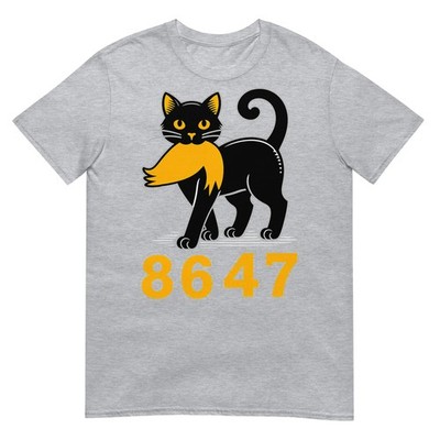 8647 Black Cat Vintage Funny Mystery Numbers Cat Lover (Front &  Back) T-Shirt