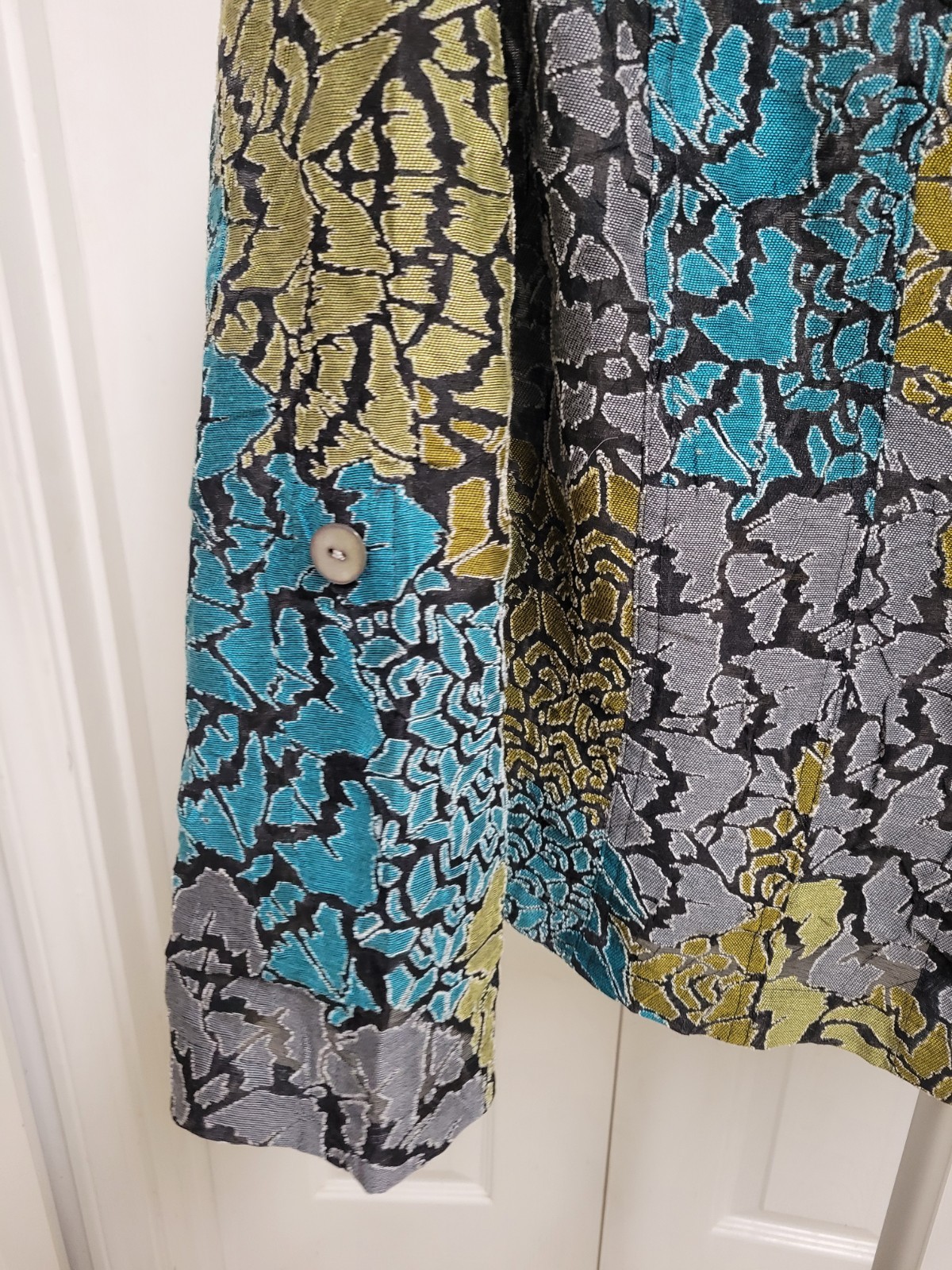 Ruby Rd Jacket Green Print Button Front Lightweig… - image 7