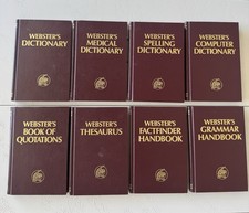 Vintage Webster's Reference Library 8 Book Set Dictionary Thesaurus Handbook