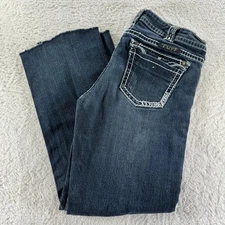 Y2K Cowgirl Tuff Bootcut Blue Jeans Women's 28x27 Medium Wash Flare Western