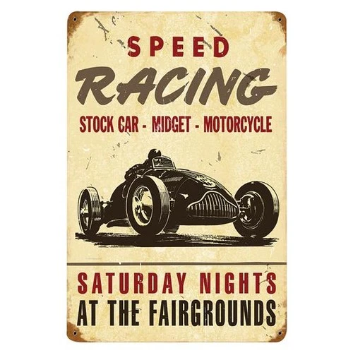 Speed Racing Vintage Tin Sign