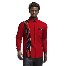 African Men's Lapel Shirt Colorful Print - Fashionable  Unique Design