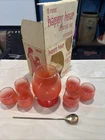 Anchor Hocking 8 Piece MCM Cocktail Bar Set Orange with Original Box Vintage
