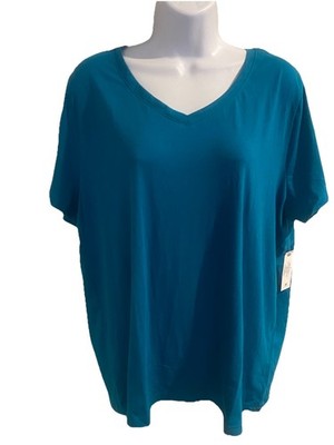 TIME AND TRU DEEP SEA (BLUE) SMALL  (4-6) RELAXED FIT CORE V-NECK TEE NWT