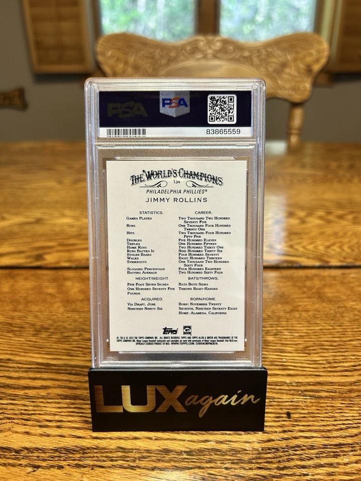 Jimmy Rollins 2023 Allen & Ginter Silver Portrait Hot Box PSA 9 MLB Phillies - Image 2 of 2