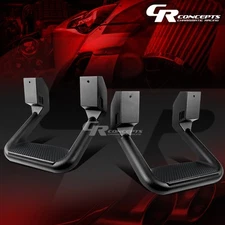 2X BLACK POWDER-COATED DIE-CAST ALUMINUM SIDE STEP/BAR FOR FORD/CHEVY/RAM/DODGE