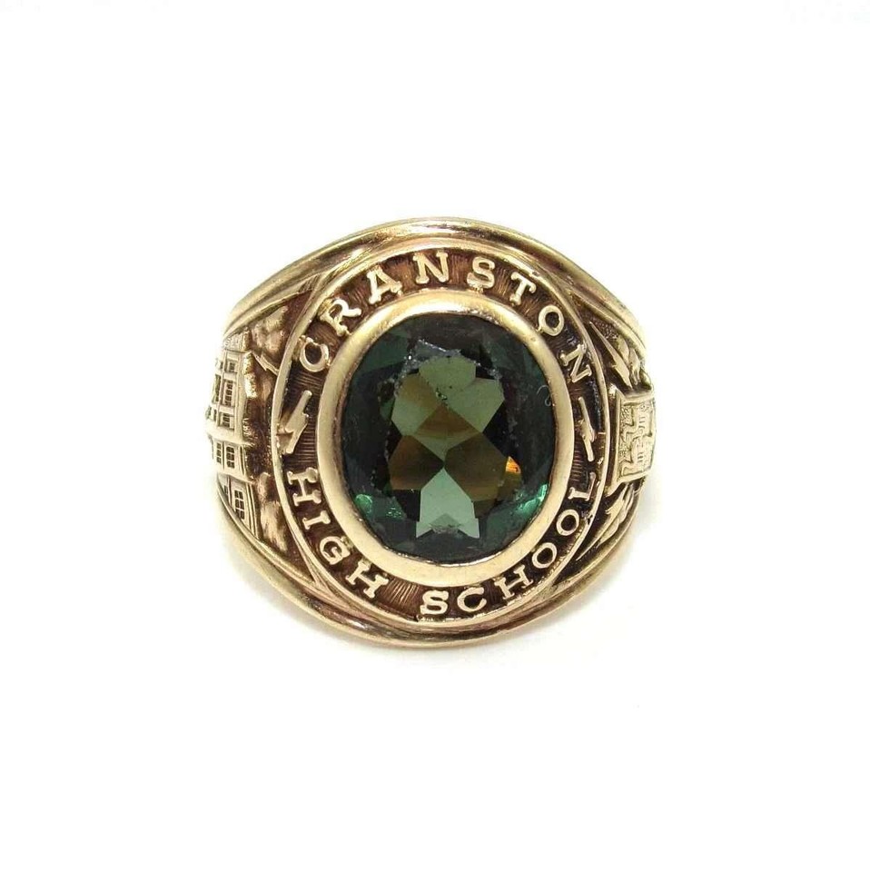 Vintage 10K Yellow Gold 1961 Cranston High School Class Ring Size 8.25 ...