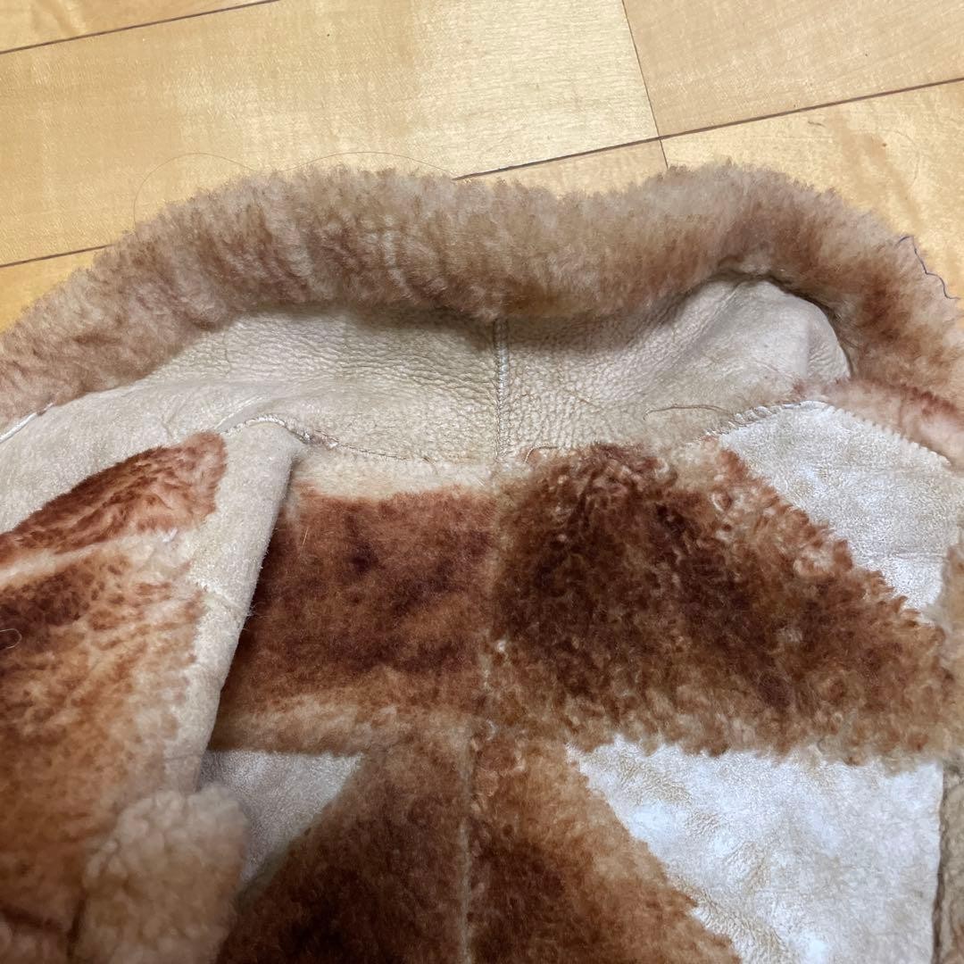 70s 80s vintage patchwork shearling jacket - image 8