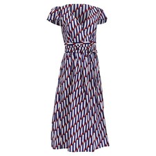 Marc Jacobs Arrow Print Midi Wrap Dress In Cotton Women Multicolor Size 4