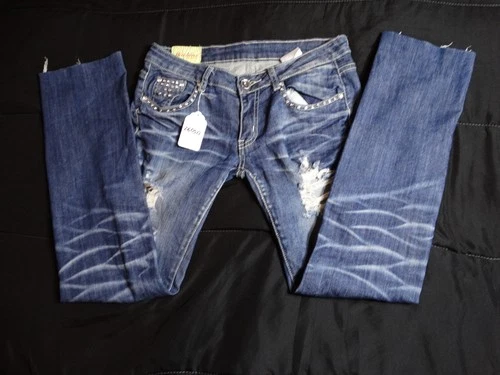 Machine Pour Neuf Mode Women's Bootcut Jeans W32 L30 Studded Italian Made