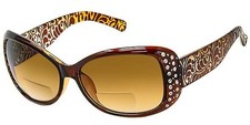 Women's Bifocal Lens Reading Sunglasses Square Rectangle Sun Glasses Readers