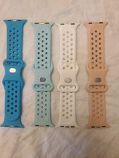 Soft Silicone Sport Band fits Apple Watch 6, 5, 4, 3, 2, 1, SE 4 piece