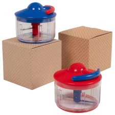 Kuhn Rikon 2-Cup Pull Chops Set of 2 with Gift Boxes RED/BLUE K48049 NEW