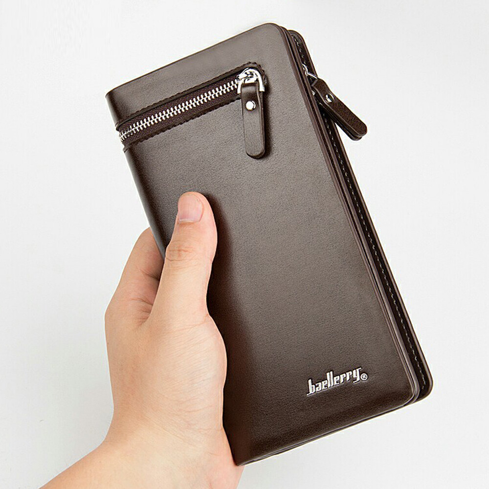 Men's Short/Long Leather Wallet Zipper Card Holder Pocket Coin