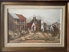 JOHN VANDER - Original Oil Painting Framed - ‘Misty Day Paddington’ Sydney NSW