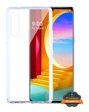 For LG VELVET Clear Transparent Hybrid TPU Rubber Silicone Hard Gummy Case Cover