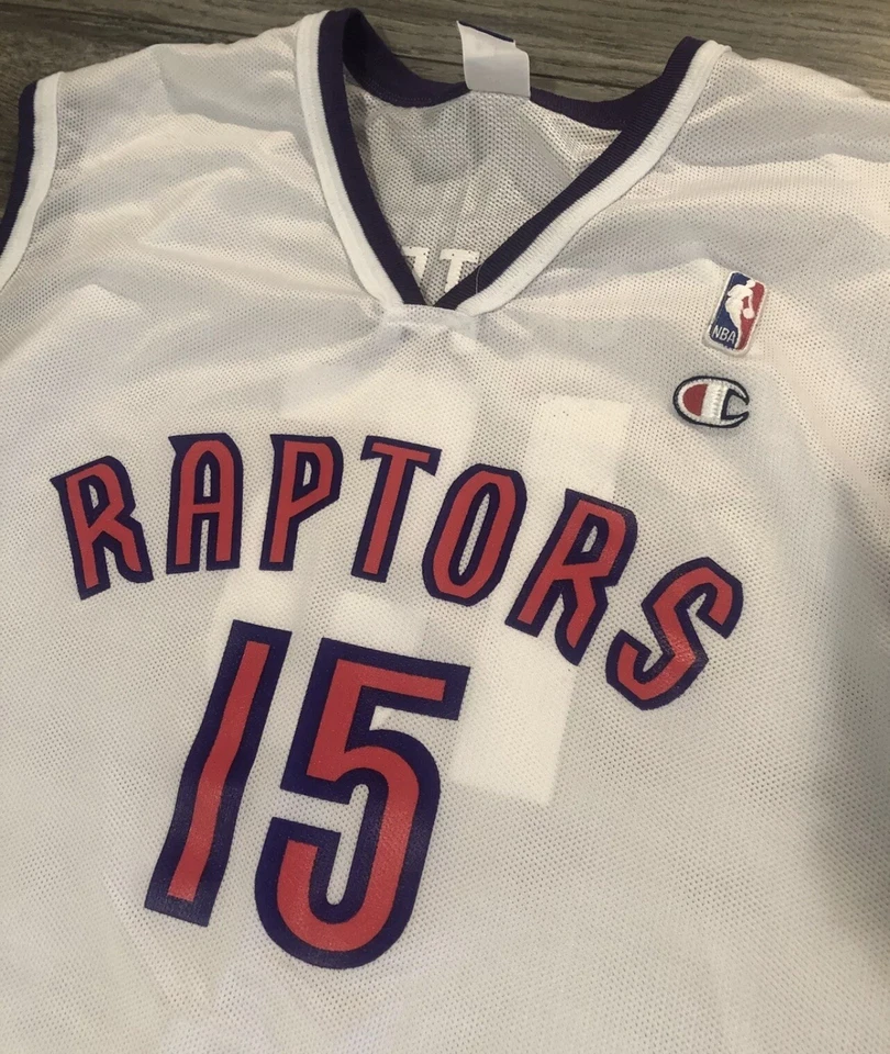 Camiseta deportiva vintage de los 90 campeón Toronto Raptors Vince Carter NBA para hombre 48 blanca Foto 3 de 4