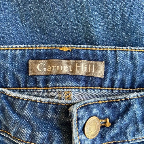 Garnet Hill Jeans Womens 27 Blue Organic Cotton High Waist Wide Leg Worn Hems - Picture 6 of 12