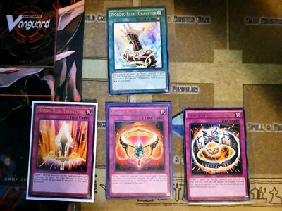 YUGIOH NORDIC RELIC DRAUPNIR + BRISINGAMEN + MEGINGJORD + LAEVATEINN LC5D RARE 