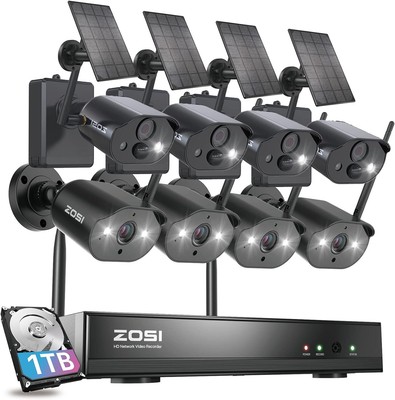 ZOSI 8CH 2K(3MP) Wireless Security Camera System with 1TB HDD for 24/7 Recording