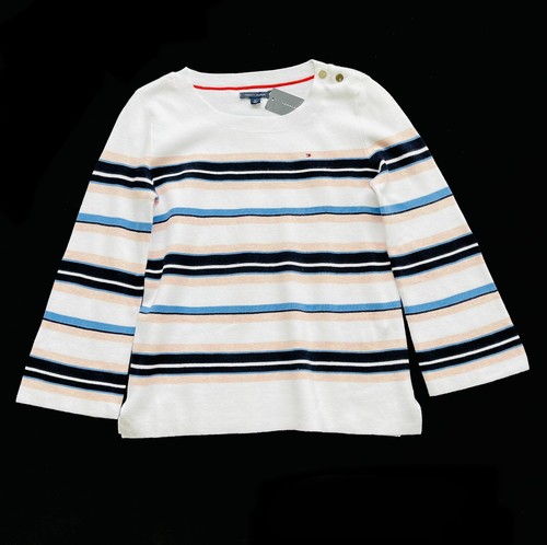 Boat Neck Striped Sweater Size 