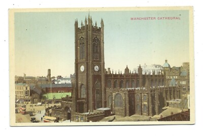 Lancashire Manchester Cathedral Old Cars Postcard | eBay
