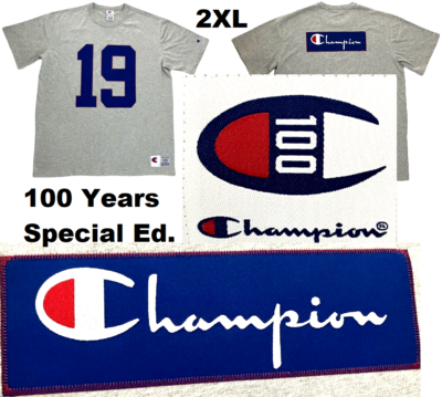 Champion 1919 100 Years Tackle Twill Embroidered Applique Gray T