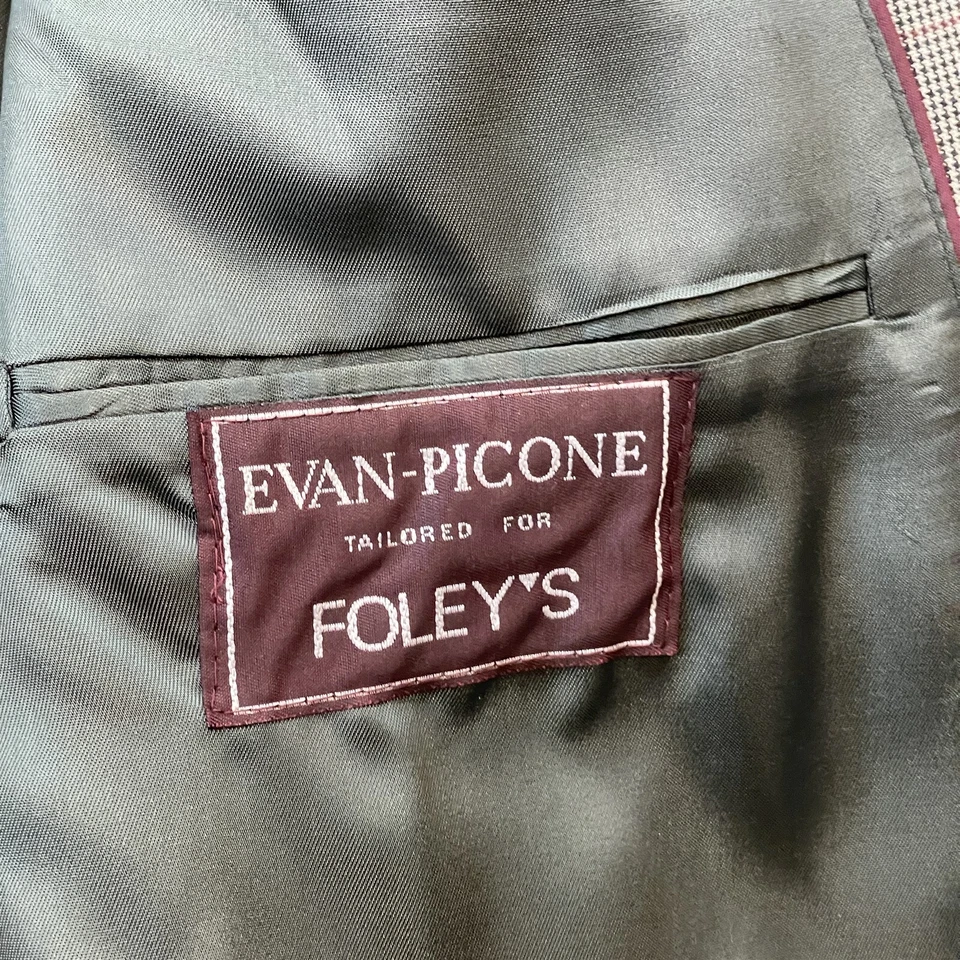 Vtg USA Made 39S 40S Gray Glenn Check Double Breasted Blazer Jacket Sport Coat - Image 4 of 4