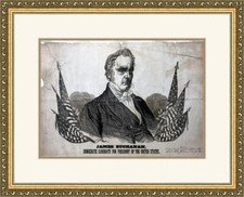James Buchanan 1856 Campaign Poster Custom Gallery Framed Reproduction