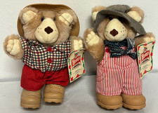 Vintage Furskins Bears - Dudley Boone Furskin Plush Bears - 1986 Wendy's
