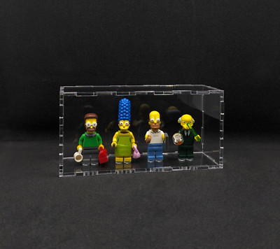 Box for  4 LEGO Minifigures 4 Toys- Modern Clear CASE Organizer for Store Toys