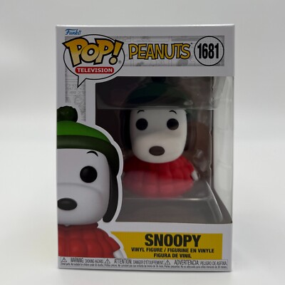 FUNKO POP! PEANUTS SNOOPY w/RED PUFFER JACKET #1681 w/PROTECTOR - DAMAGED BOX