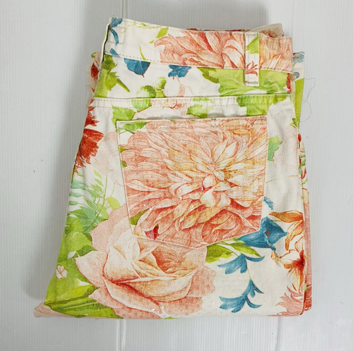 Vintage Roberto Cavalli Jeans Pants Floral Sequins Multicoloured Cropped Size M - Picture 15 of 23