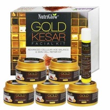 NutriGlow Gold Kesar Facial Kit Instant Radiance Shine Youthful Glow, 250 gm